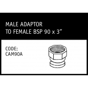Marley Camlock Male Adaptor to Female BSP 90 x 3" - CAM90A